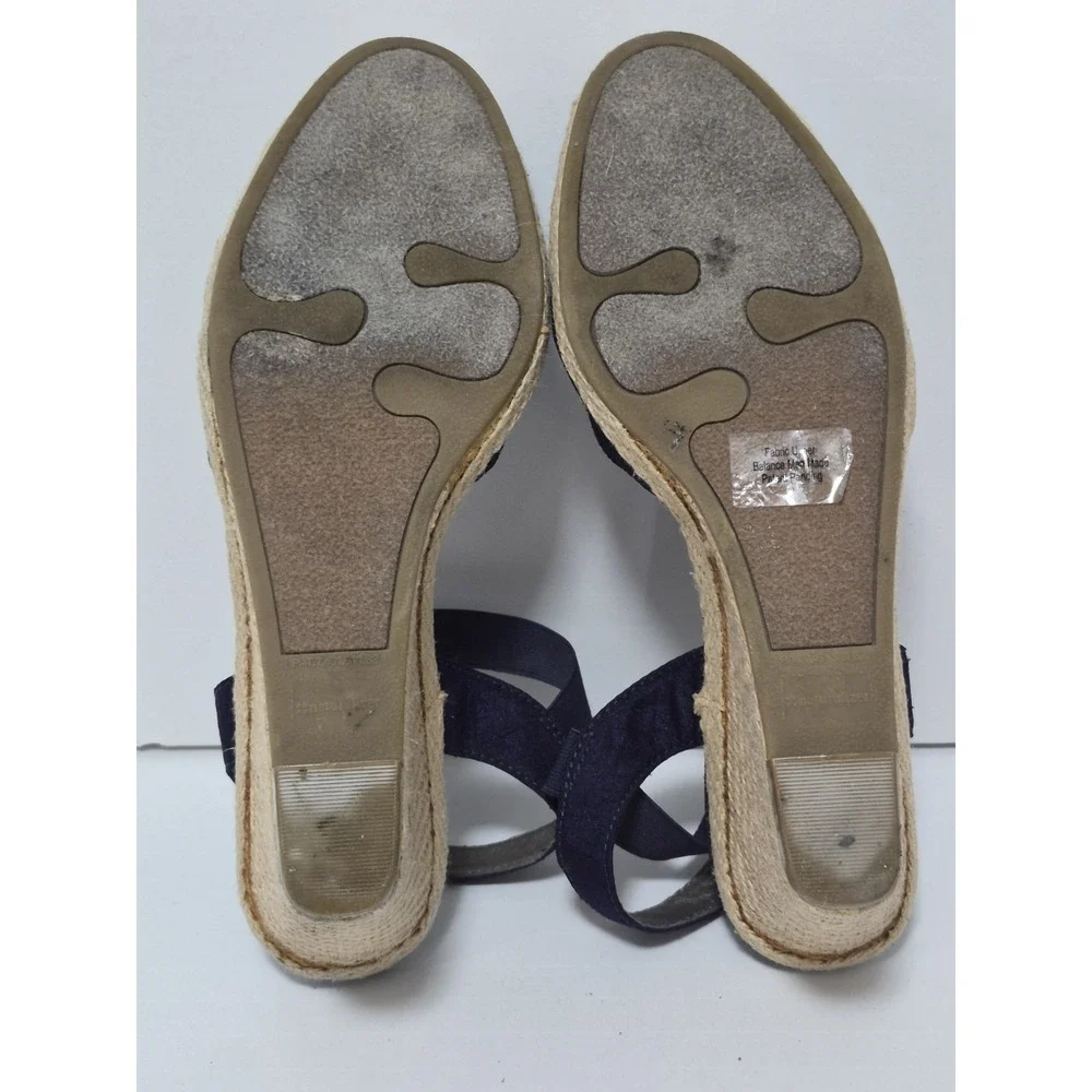 Naturalizer Espadrille Wedge Shoes Women's 10 Medium Blue Slingback Preppy